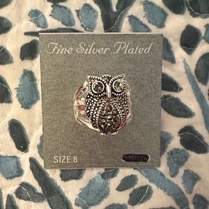 Silver Plated Owl Ring